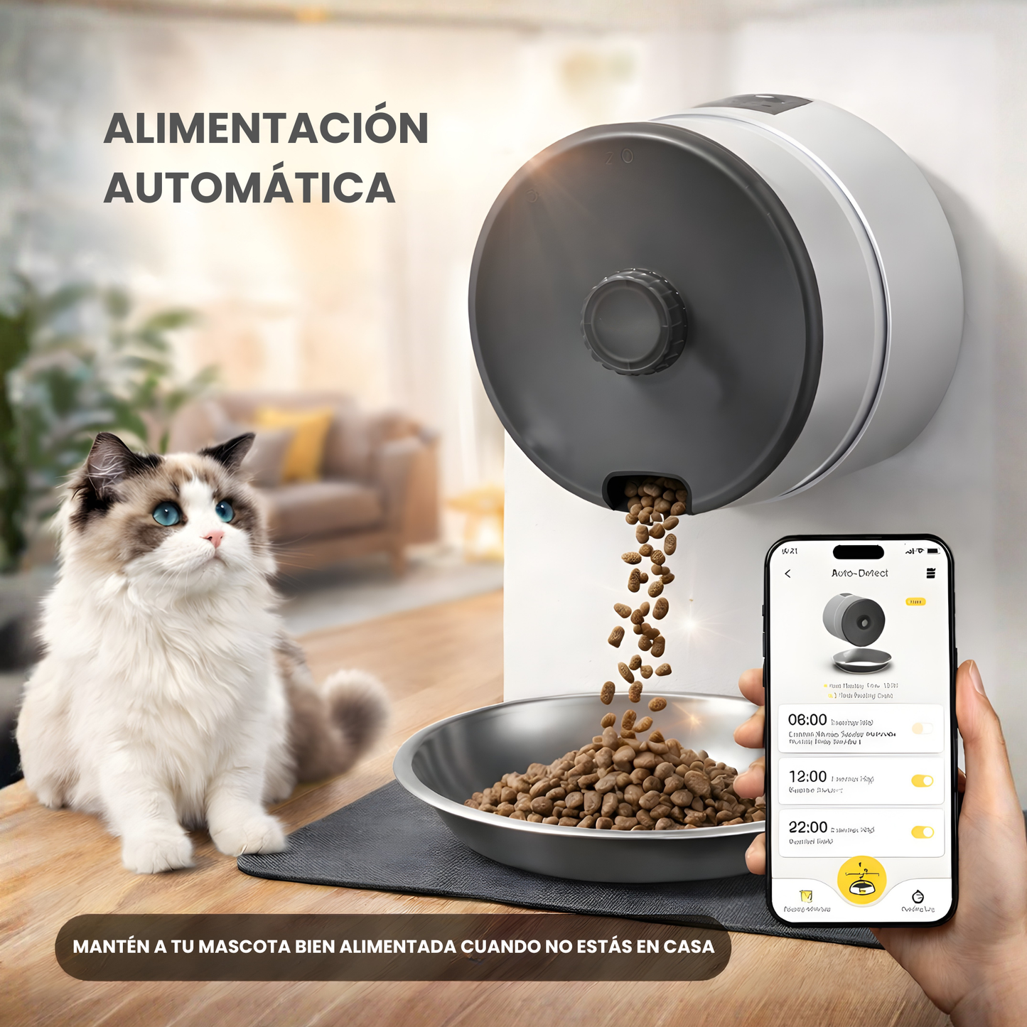 Comedero automático para mascotas de hogar